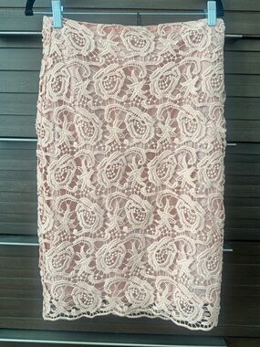 Beymen Lace Overlay Pencil Skirt - Blush Pink